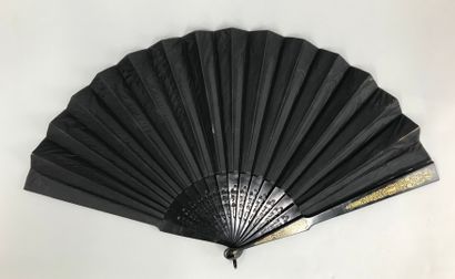 null At the seaside, circa 1890-1900

Folded fan, the black satin leaf painted of...