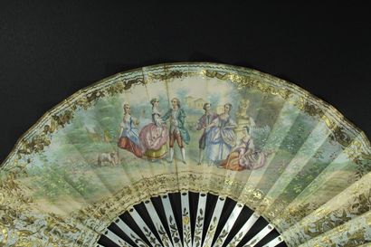 null Two fans, circa 1850-1860

*One, the lithographed paper sheet, enhanced with...