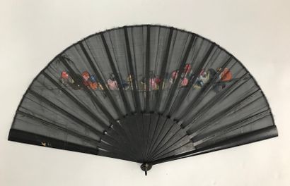 null Birds, circa 1890

Two fans

*One, the black gauze leaf painted with multicolored...