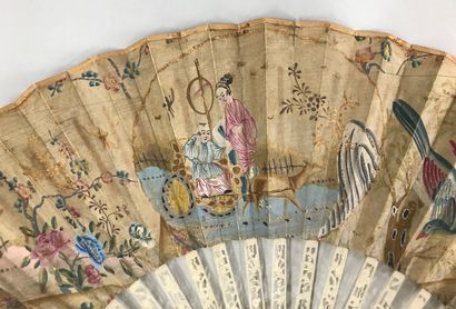 null The hitch, circa 1760-1770

Folded fan, the double sheet of paper engraved,...