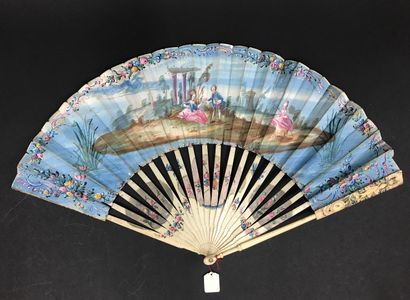 null 
Two fans, circa 1780





*One, the silk leaf decorated with three engravings....