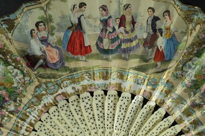 null The fortune-teller, circa 1860...

Folded fan, the chromolithographed sheet...