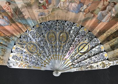 null Two fans, circa 1880-1900

*one, balloon-shaped, the leaf with golden glitter...