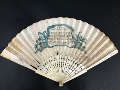  "I love a lovable shepherdess," circa 1730-1740... 
Rare folded fan, the double...