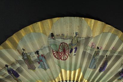 null Traditional costumes, Japan, 19th century

Folded fan, the double silk leaf...