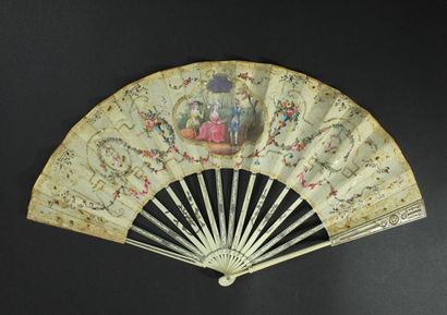 null The Pied Piper. Two fans, circa 1780-1800

*Folded fan, the cream silk sheet...