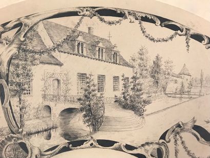 null The castle and its gardens, circa 1900

Pencil drawing for an order fan sheet...