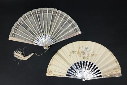 null Two fans, circa 1900-1920

*One, the leaf in painted skin after François Boucher....