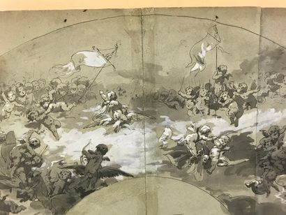null La bataille des amours, vers 1890

Projet de feuille d'éventail sur papier vert,...
