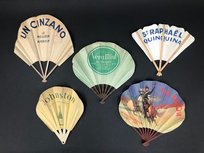 null Seven fans, early 20th century

For various alcohols including Irroy champagne,...