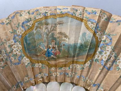 null Net hunting, circa 1880

Folded fan, the silk moiré sheet painted with blue...