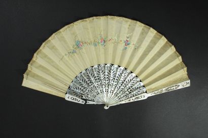 null Two fans, circa 1850-1860

*One, the lithographed paper sheet, enhanced with...