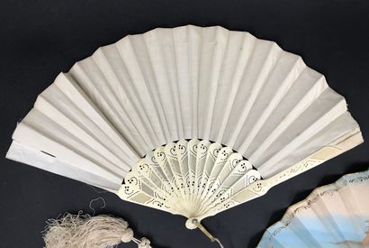 null Two fans, circa 1860-1880

*One, the lithographed sheet of paper of a gallant...