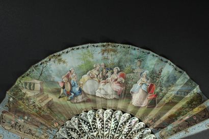 null Two fans, circa 1850-1860

*One, the lithographed paper sheet, enhanced with...