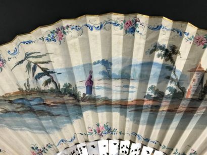 null Le joueur de vielle, vers 1840-1850

Éventail plié, la feuille double en papier...