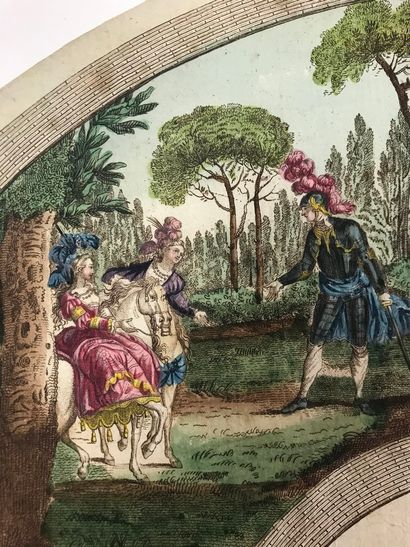 null L'histoire de Don Quichotte, vers 1790

Feuille d'éventail en papier gravé et...