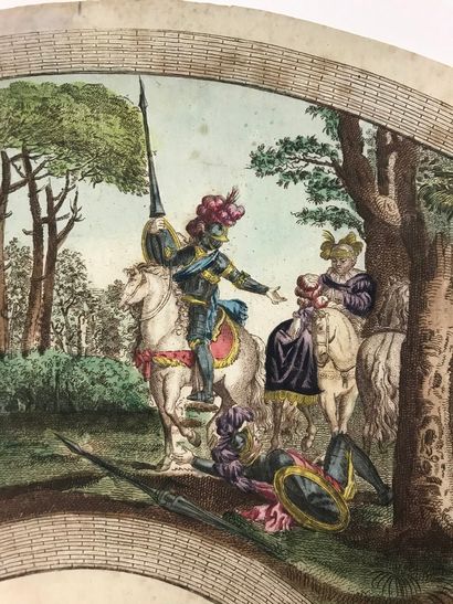 null L'histoire de Don Quichotte, vers 1790

Feuille d'éventail en papier gravé et...