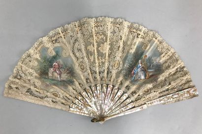 null 
Lace flowers, circa 1900-1920

Two fans

*One, the leaf in bobbin lace, with...