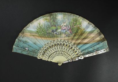 null Two fans, circa 1850-1860

*One, the lithographed and gouache paper sheet of...
