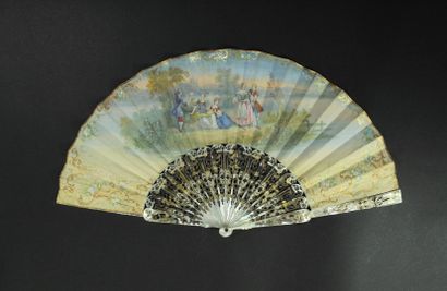 null Two fans, circa 1850-1860

*One, the lithographed and gouache paper sheet of...