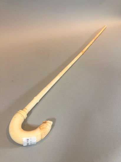 null 
Ivory cane, lion's head grip

Gross weight : 288.3 g.
