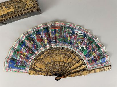  The white horse, China, 19th century 
Folded fan, the double sheet of wallpaper...