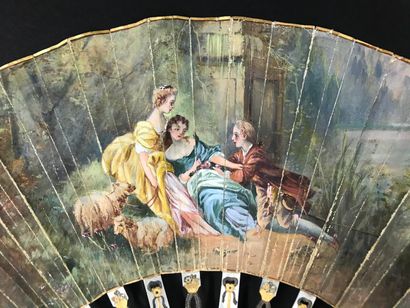 null Two fans, circa 1900-1920

*One, the leaf in painted skin after François Boucher....