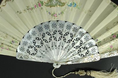 null The gallant painter, circa 1860

Folded fan, the lithographed and gouache-painted...