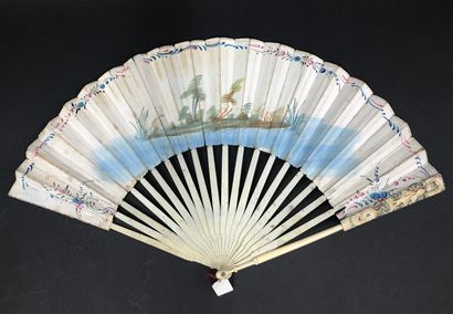 null 
Two fans, circa 1780





*One, the silk leaf decorated with three engravings....