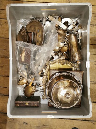 MANETTE fort lot of silver plated metal and...