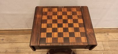 null Island woodworker with a reversible board discovering a checkerboard. Opens...