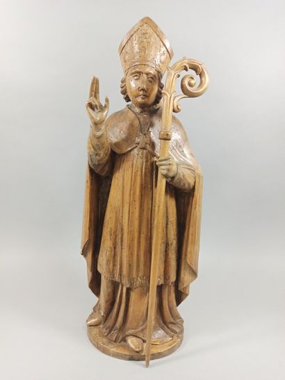 null HOLY BISHOP in poplar carved in the round.

17th century

Height: 67 cm

(Catering...