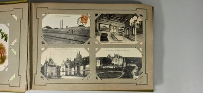null Deux albums de cartes postales, CPA (majoritairement du Cher : dont petits villages...