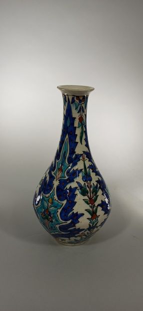 Earthenware vase with Iznic decoration, mark...
