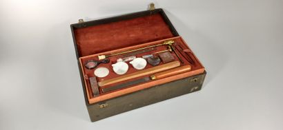 null Geological research case in its box, handle on top.

2 levels of instruments...