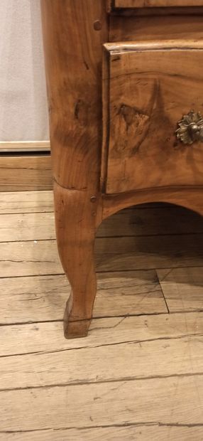 null Moulded and carved natural wood chest of drawers with two drawers in front....