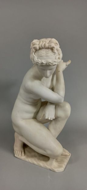 null Diane au bain

Sculpture en marbre blanc de Carrare

H.: 53,5 cm

(Accidents...