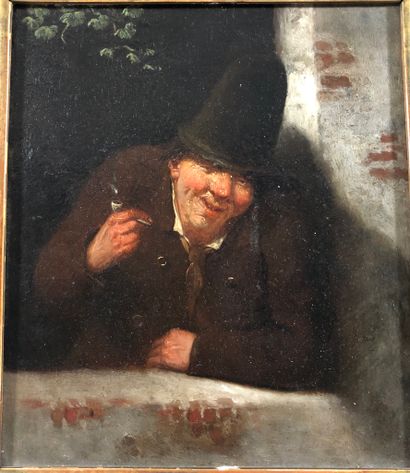 null ROWLANDSON Thomas (Attribué à) 
(Londres, 1756 - Id. 1827) 
Le fumeur de pipe,...
