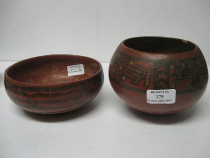 null Vase ovoïde et bol en terre cuite, Ica et Nazca (Pérou) (accidents)