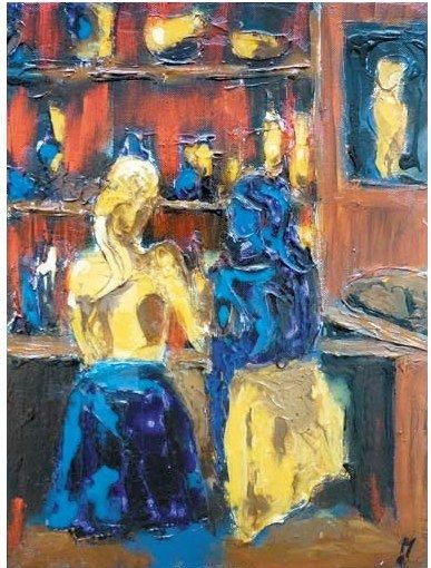 MATHIS Alain (né en 1958) Série "bar" Acrylique sur toile, monogrammée en bas à droite,...