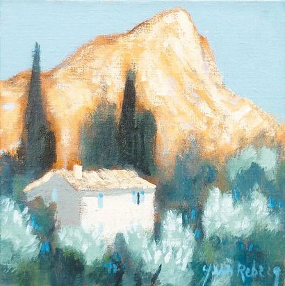 REBECQ Yann (né en 1955) La montagne Sainte-Victoire Huile sur toile, signée en bas...