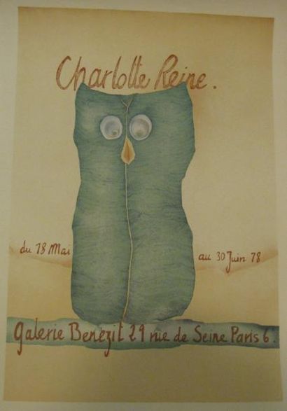 REINE Charlotte (née en 1954) Affiche Galerie Benezit 29 Rue de Seine, Paris 6e du...