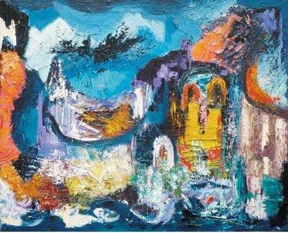 AUBARD Jacquie (née en 1955) Abstraction Huile sur toile, signée au dos, 92 x 74...