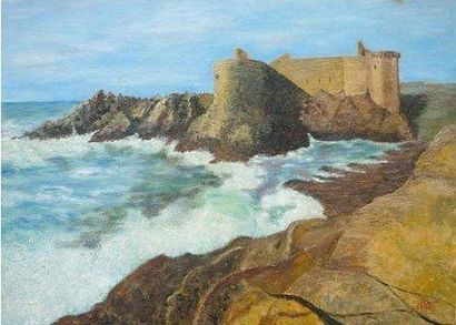 LOBROT Jacques (né en 1930) Ancienne forteresse sur la côte sauvage de l'île d'Yeu,...