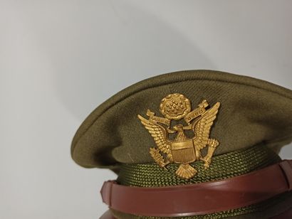null 9th Air Force Major's Uniform consisting of: brown wool officer's cap with gold...