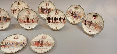 null CHOOSE THE KING 

Eleven earthenware plates with military subjects

Diameter:...