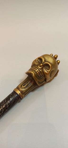 Cane, bronze skull pommel,

Length: 96 c...