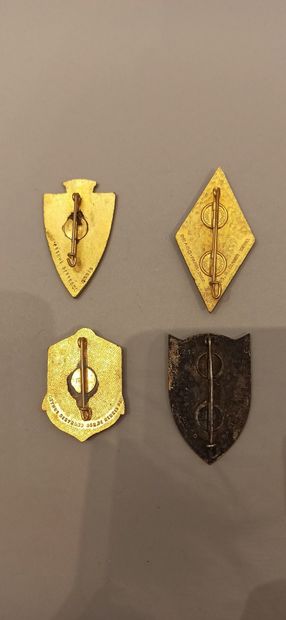 null Four regimental Genius badges:

5th Drago Paris regiment, homologation H.212,...