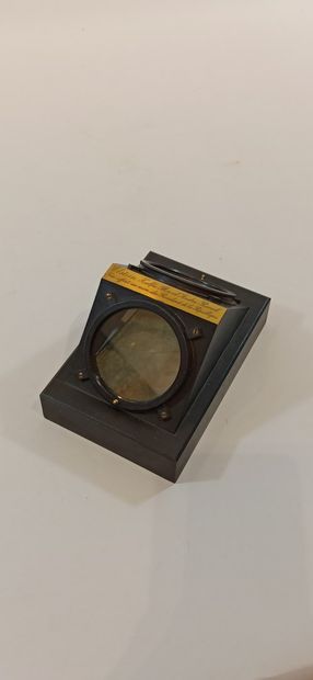 null Artificial horizon embedded in a black triangular frame with two circular glass...