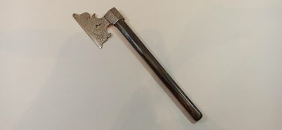 Miner's axe engraved with etching carried...